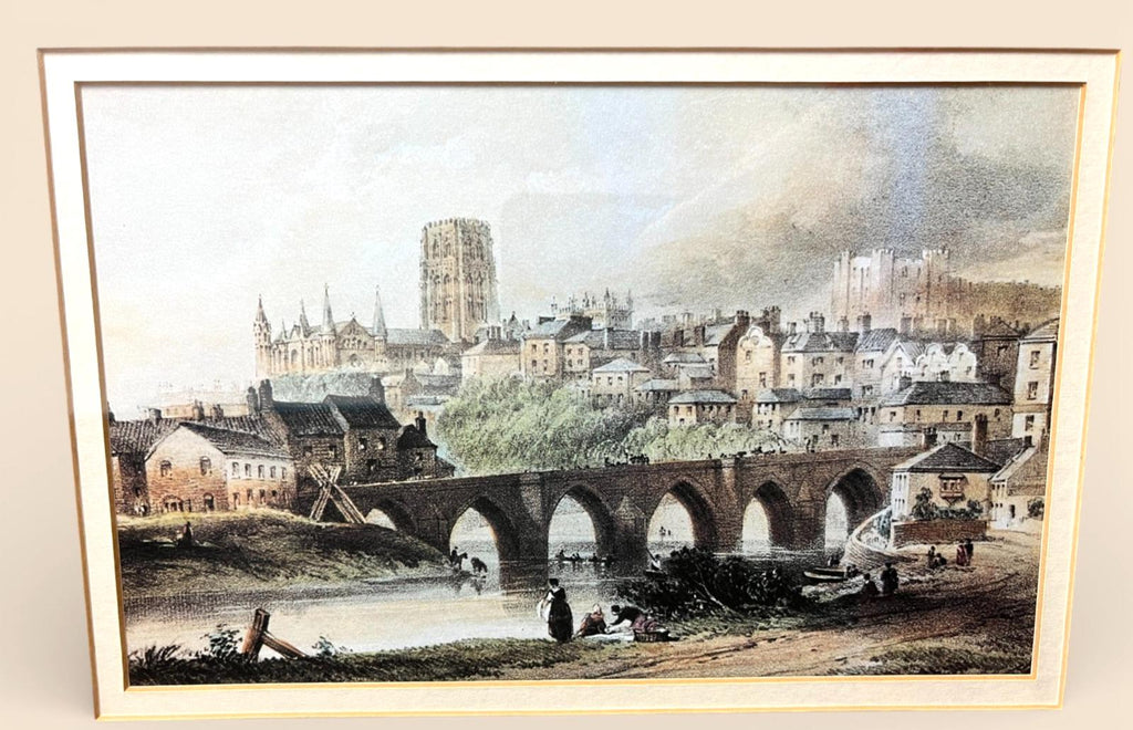 Framed Print – Elvet Bridge Durham, 19th-Century Style View | 48 x 40cm
