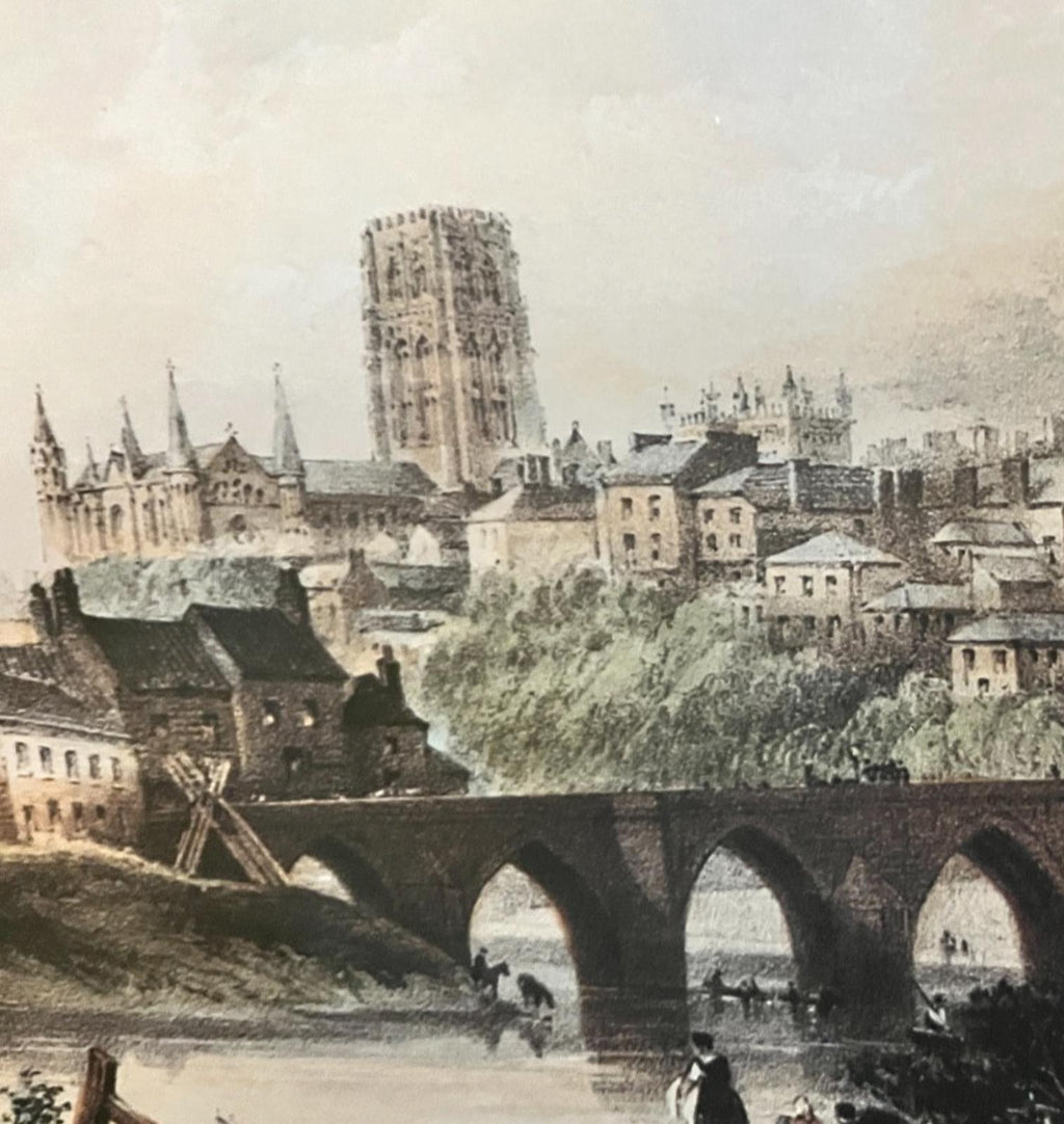 Framed Print – Elvet Bridge Durham, 19th-Century Style View | 48 x 40cm