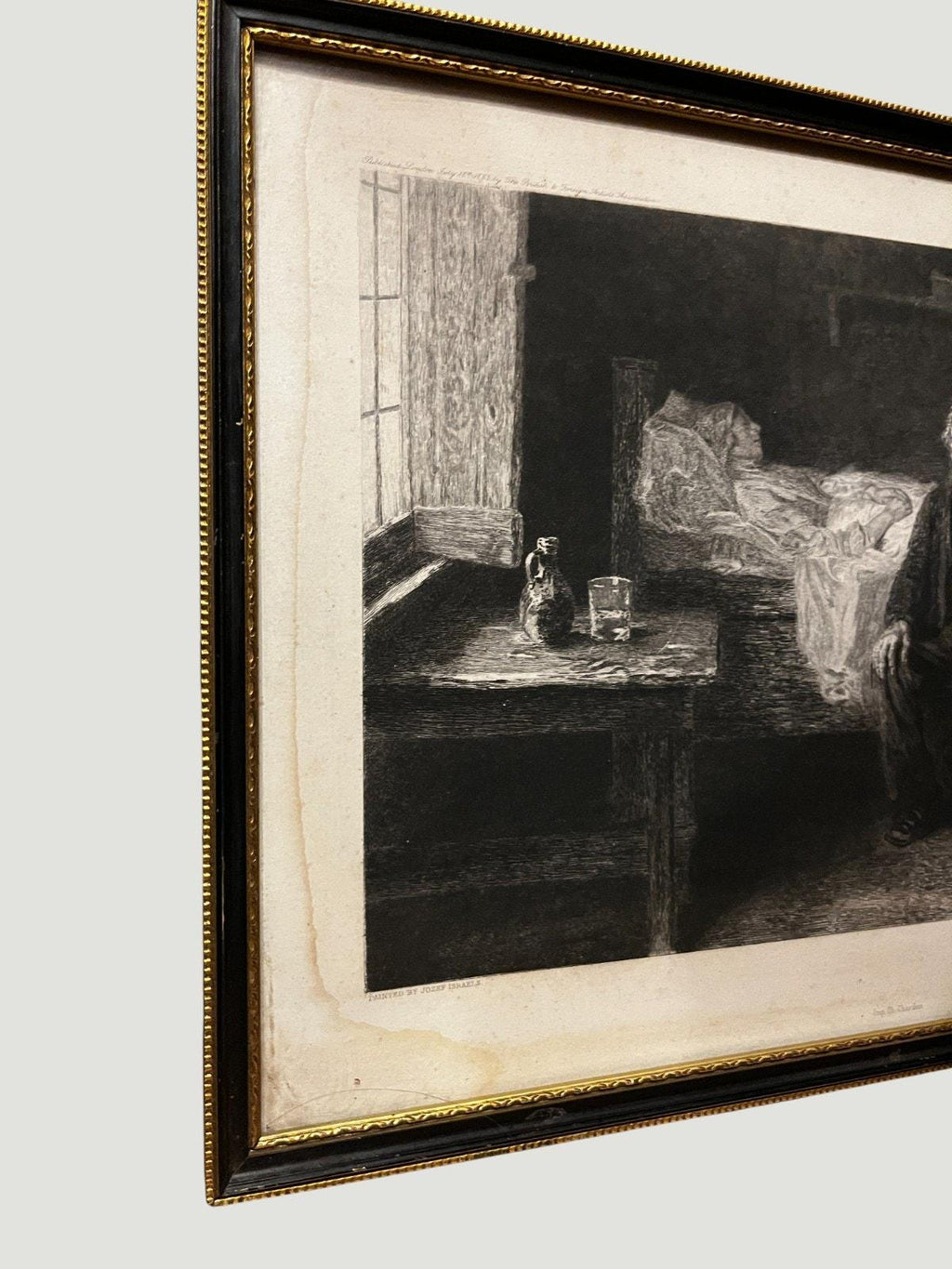 Victorian Etching Print, "Nothing Left" by Frank Holl, Social Realism Wall Art