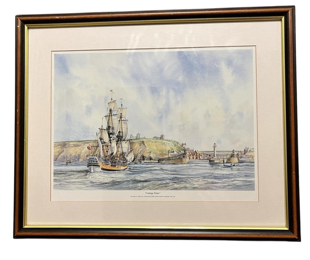 Whitby Endeavour Coming Home Maritime Framed Print 54x44cm Nautical Art Freeman