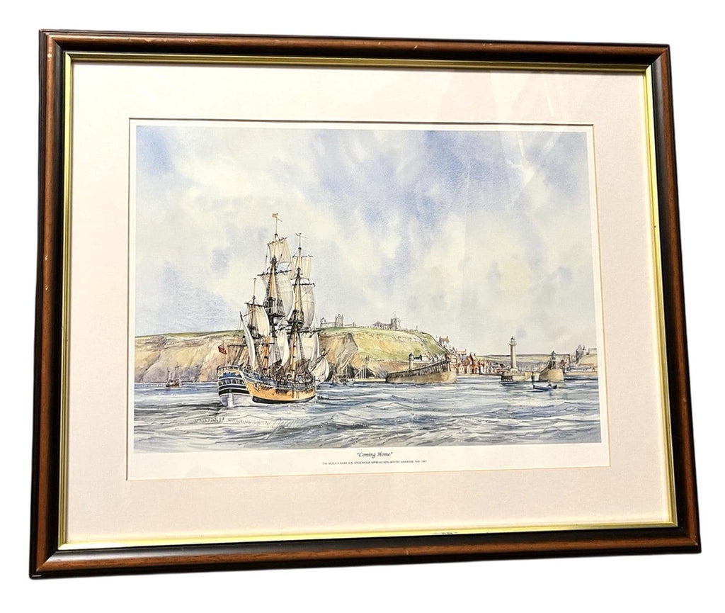 Whitby Endeavour Coming Home Maritime Framed Print 54x44cm Nautical Art Freeman