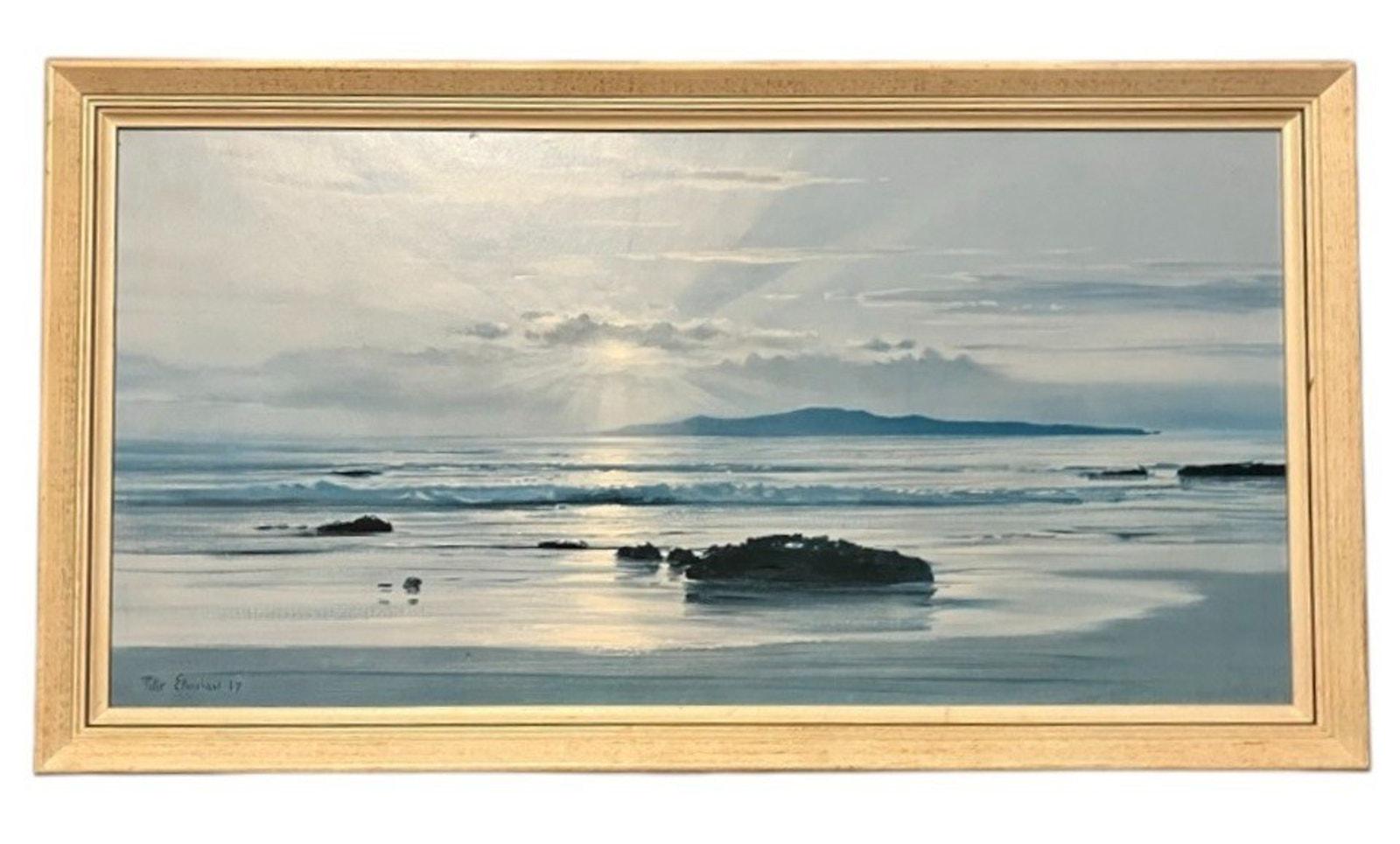 Mid Century Peter Ellenshaw Sunset Sea Framed Print 83cm – Boots 1967