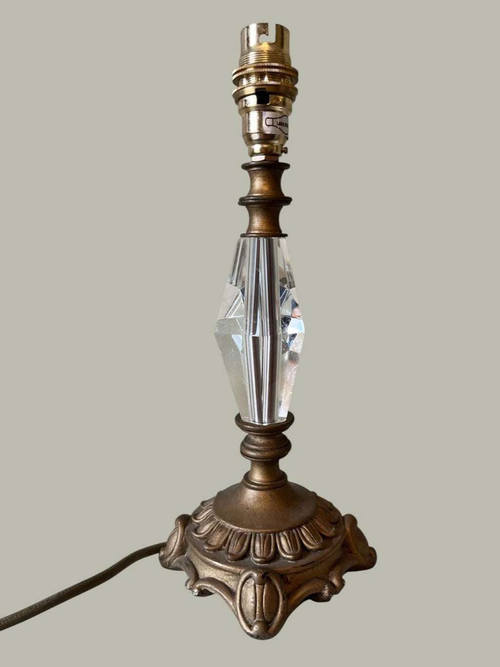 Vintage Style Table Lamp with Crystal Stem and Ornate Bronze Base Laura Ashley 30x10cm