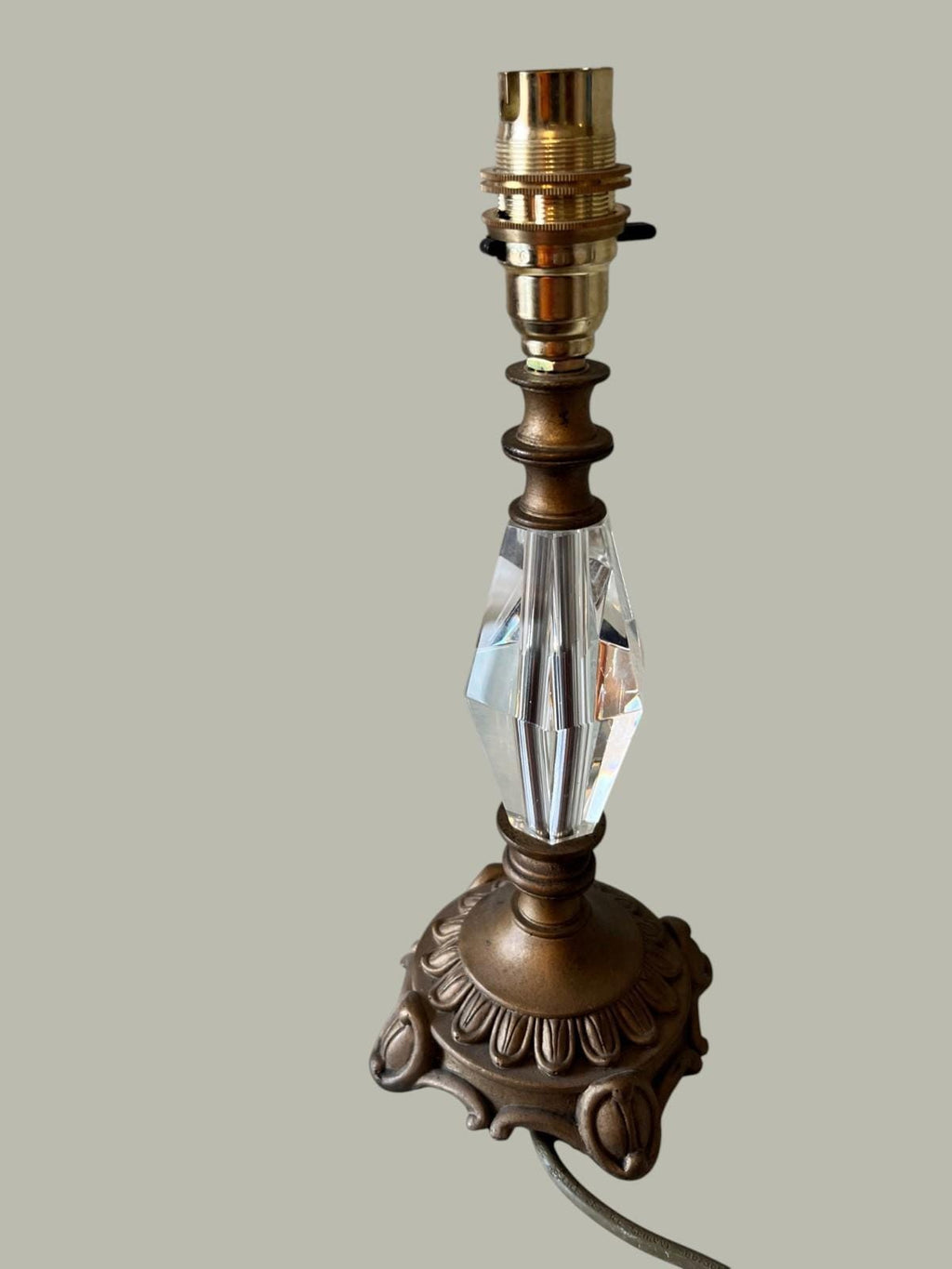 Vintage Style Table Lamp with Crystal Stem and Ornate Bronze Base Laura Ashley 30x10cm
