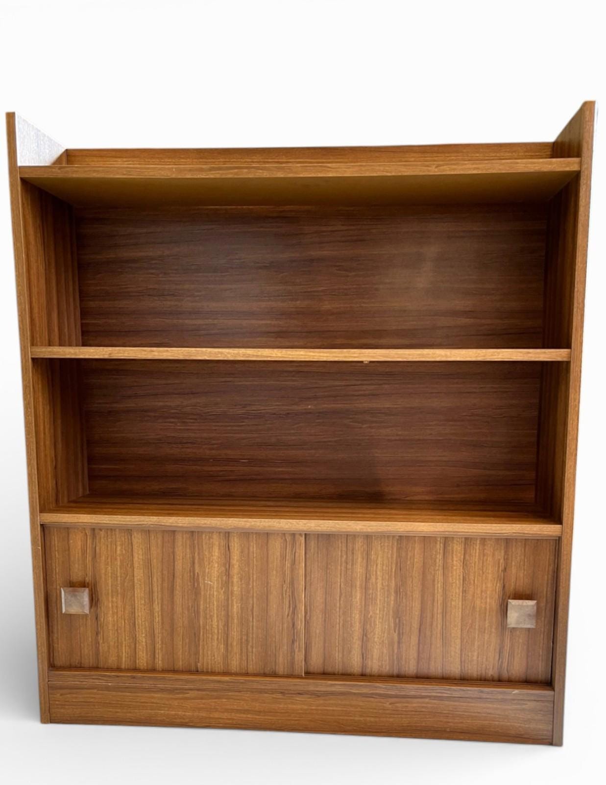 Vintage Wall Unit with Sliding Door Storage & Compact Bookcase H90cm L79cm W18cm