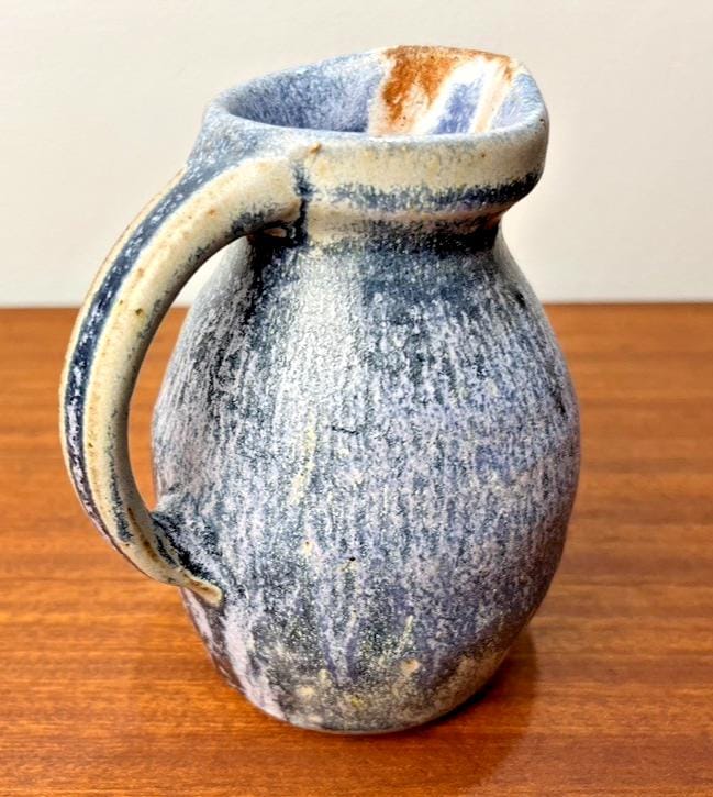 Nethybridge Pottery Studio Pottery Jug Vase – Blue Drip Glaze Scottish Ceramic