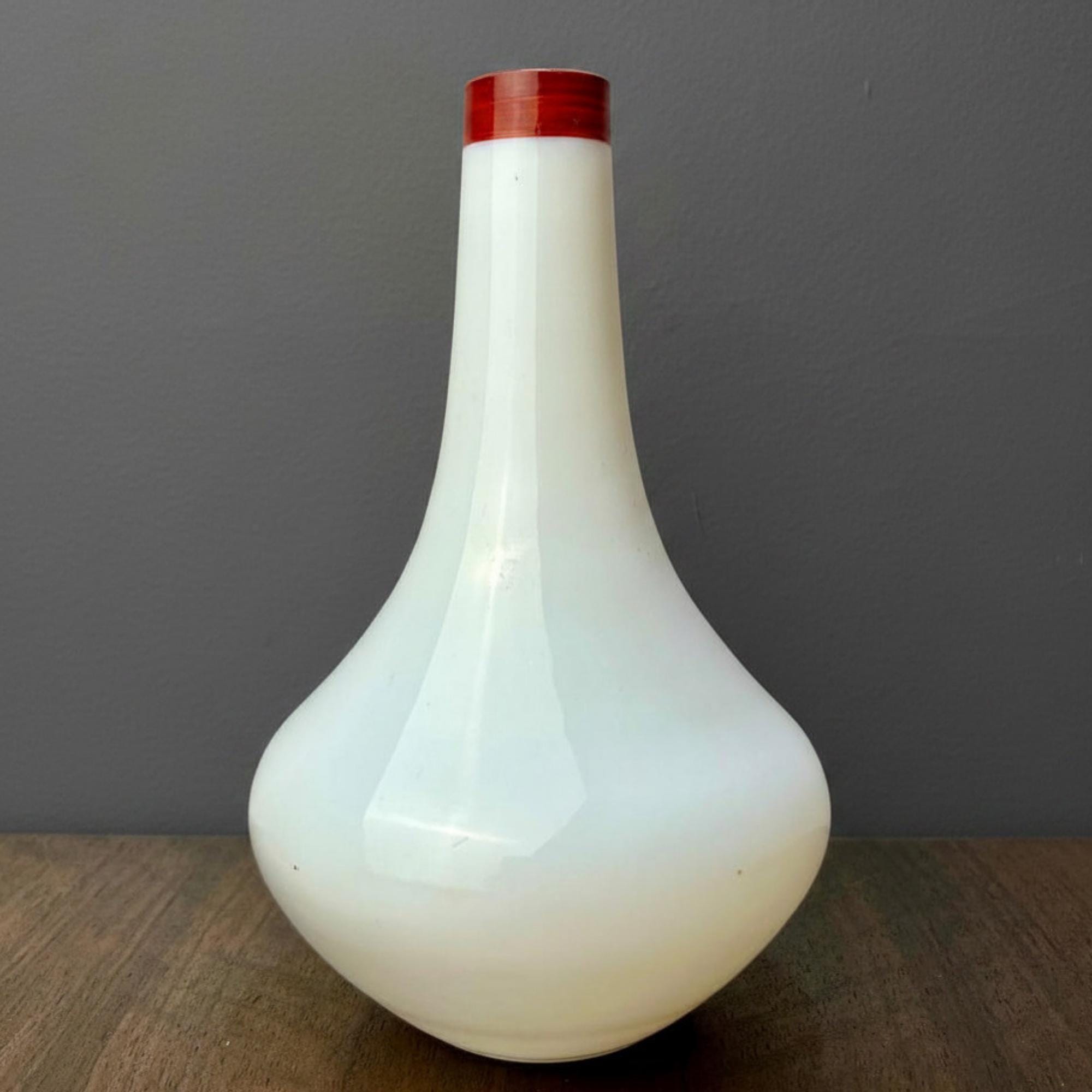 Victorian Hand Painted Floral Milk Glass Bud Vase – Opaque Cottagecore Decor