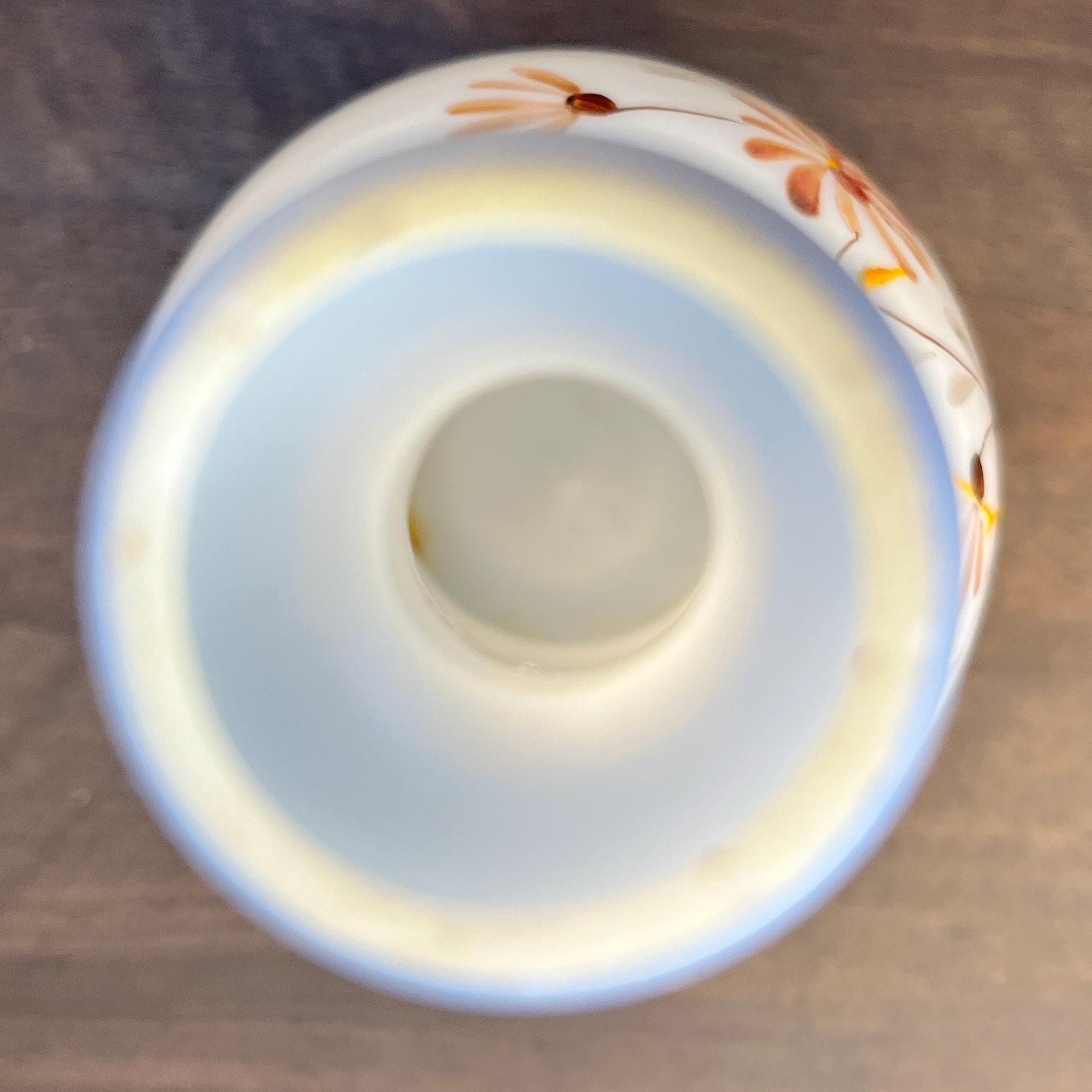 Victorian Hand Painted Milk Glass Bottle Vase – Floral Decoration