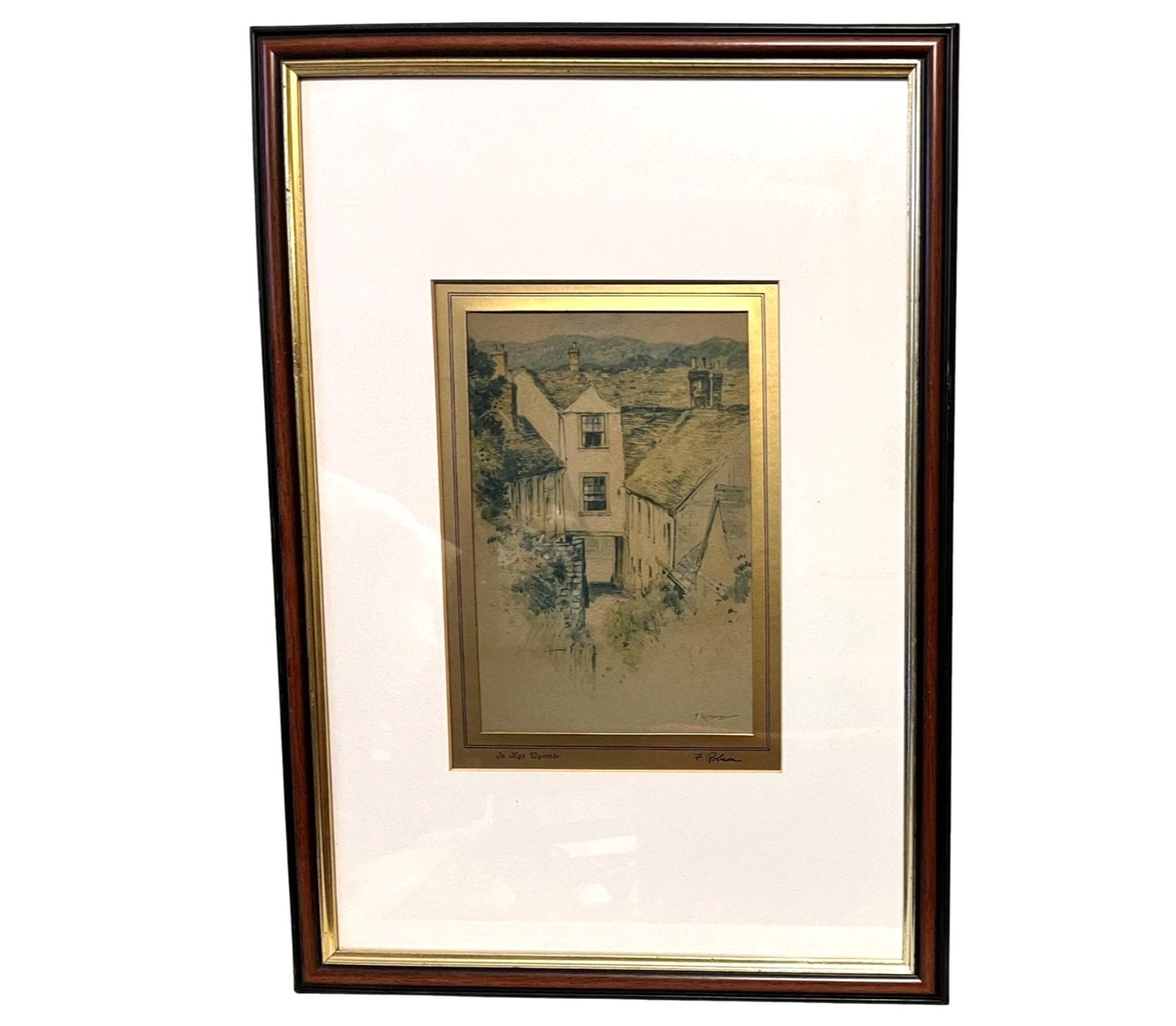 Set of 5 Framed Vintage Prints by F. Robson Barnet Signed by Artist