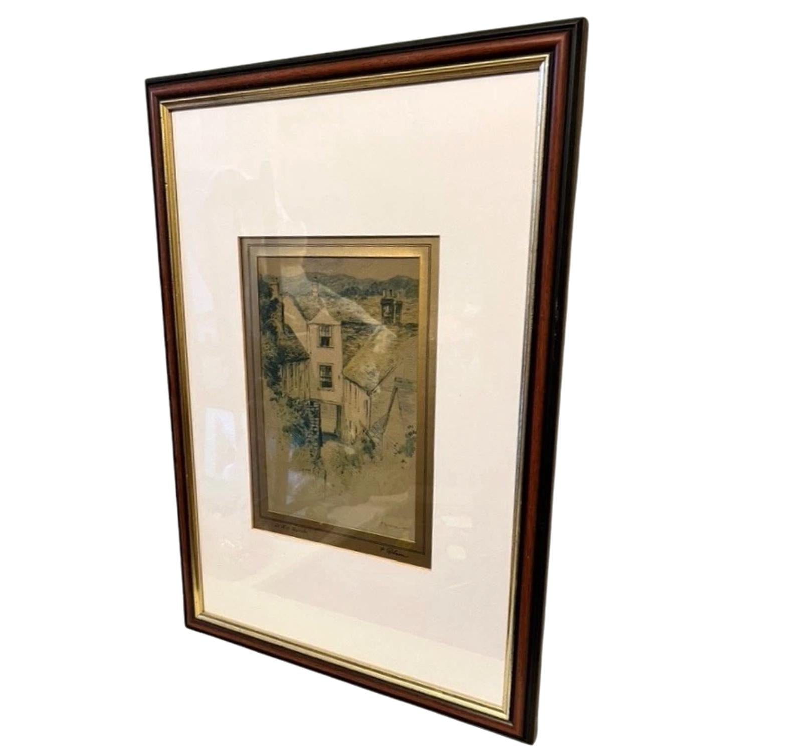 Set of 5 Framed Vintage Prints by F. Robson Barnet Signed by Artist