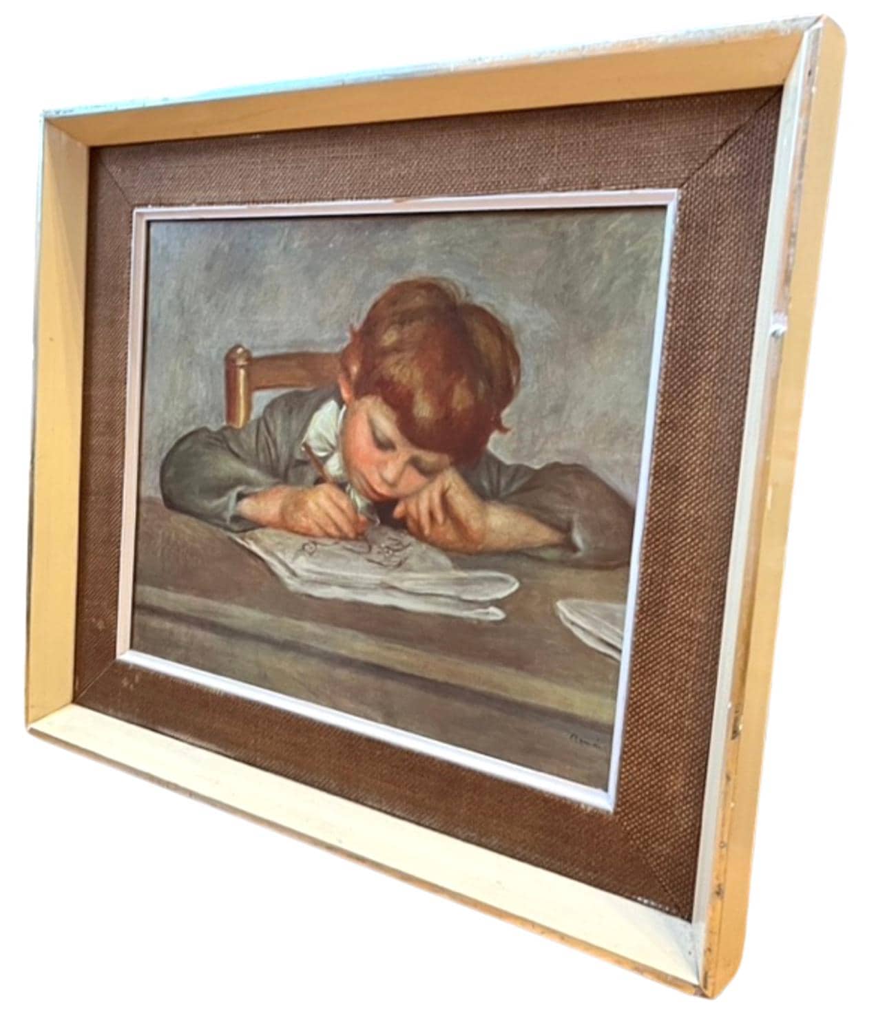Vintage Jean Renoir Drawing Art Print, Mid-Century Framed Wall Art