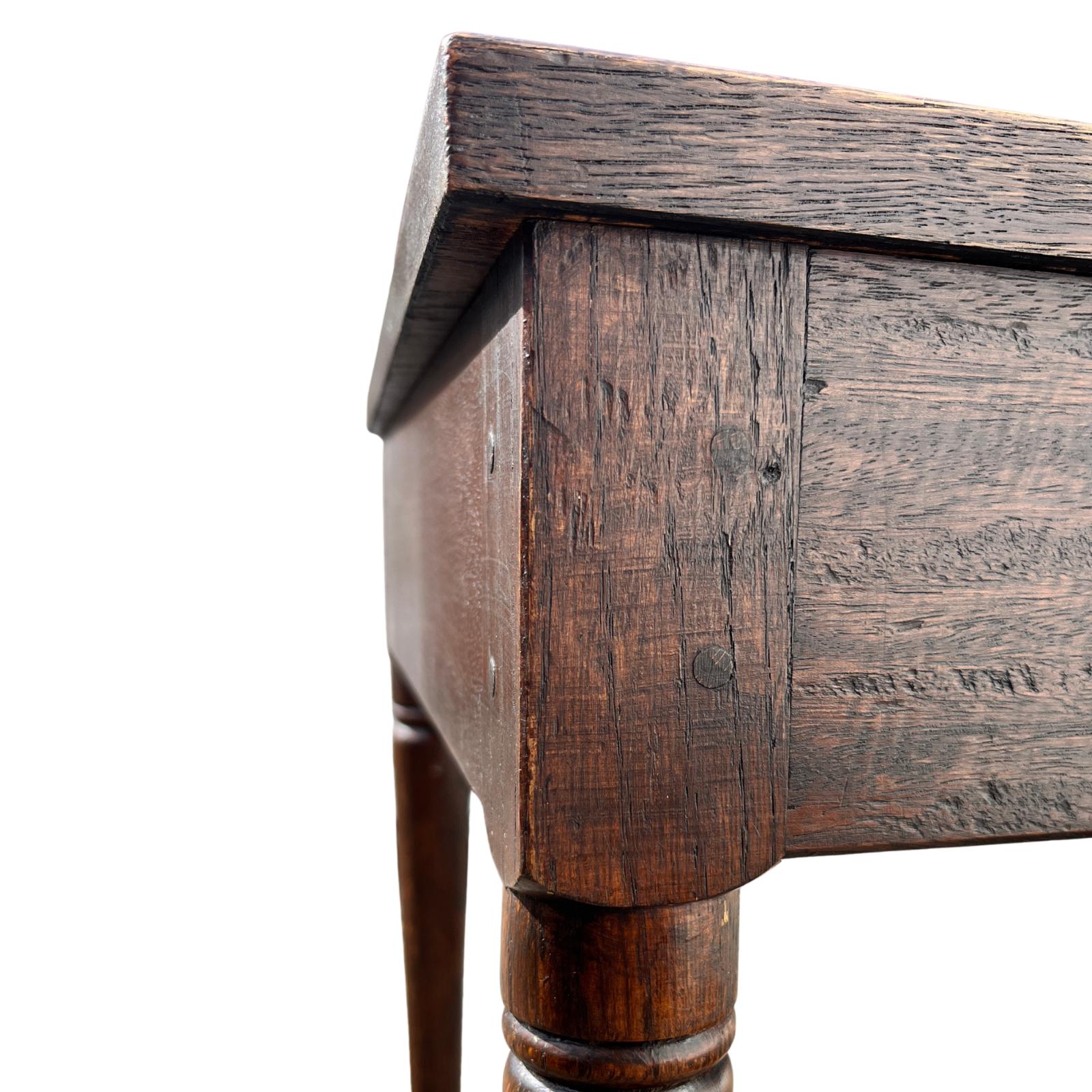 Antique Solid Oak Side Table Lamp Table Occasional Table Rustic Furniture