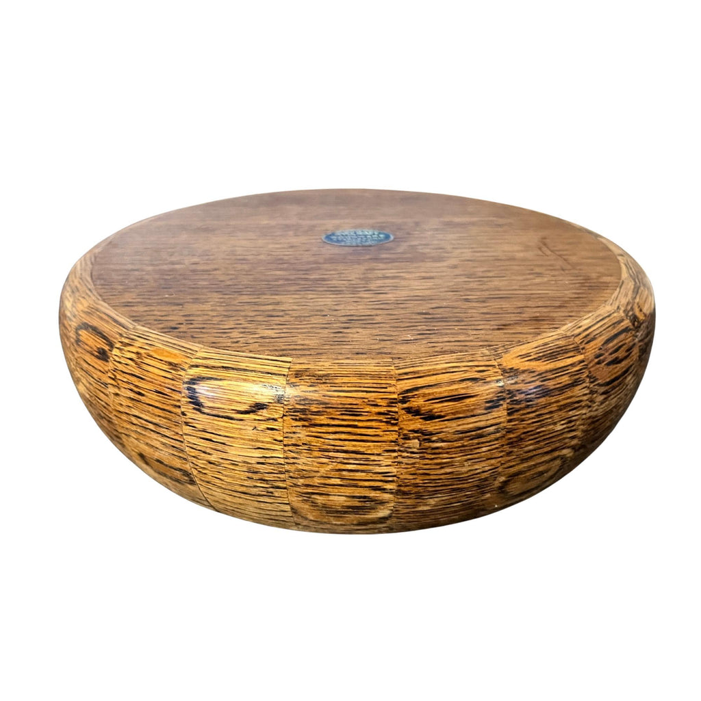 Vintage English Oak Wood Bowl | Handmade Rustic Farmhouse Centrepiece | Ryecraft Woodware