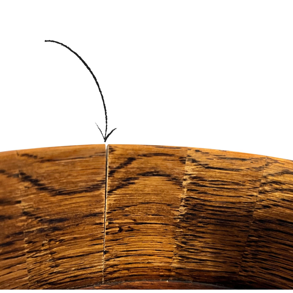 Vintage English Oak Wood Bowl | Handmade Rustic Farmhouse Centrepiece | Ryecraft Woodware