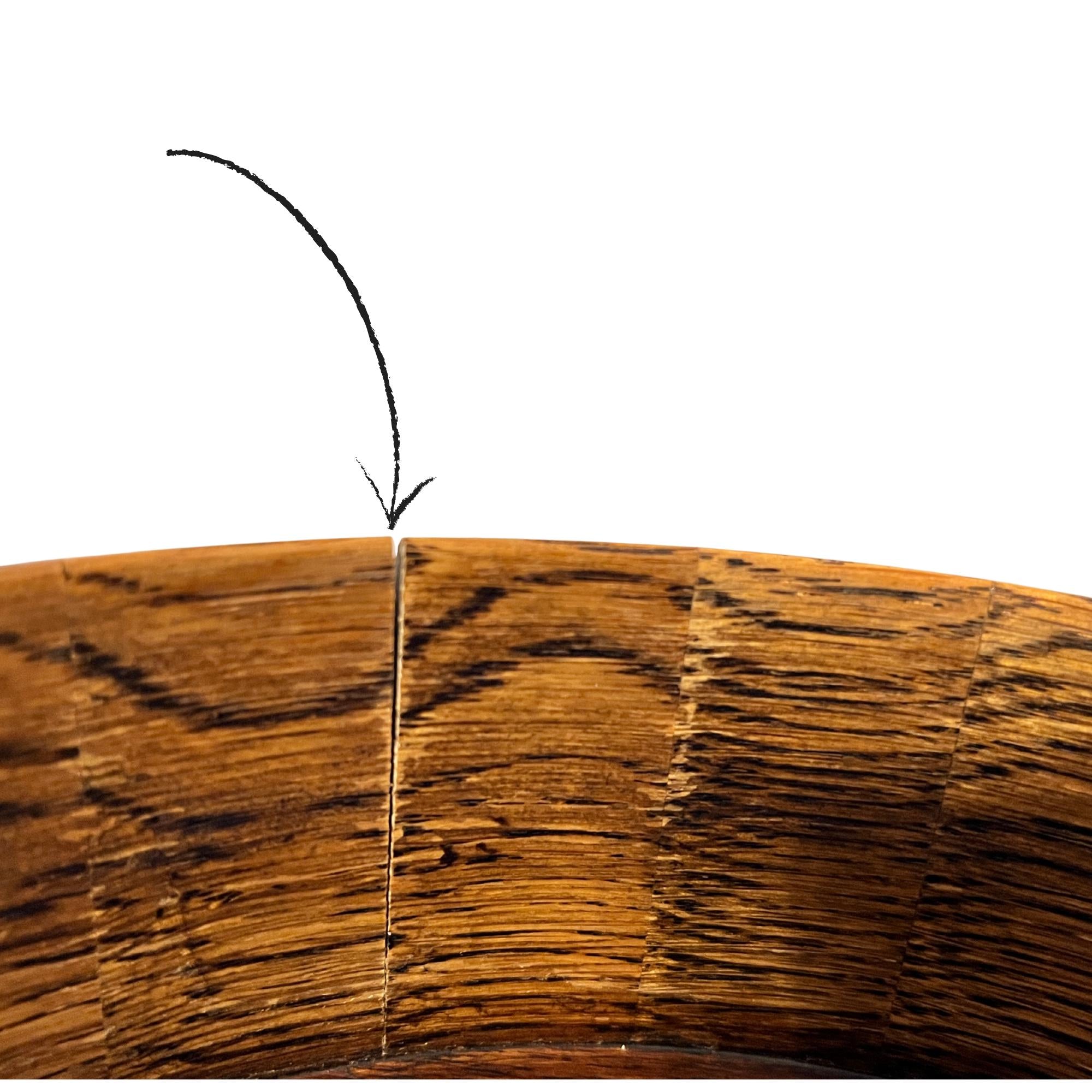 Vintage English Oak Wood Bowl | Handmade Rustic Farmhouse Centrepiece | Ryecraft Woodware