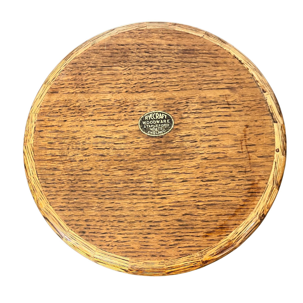 Vintage English Oak Wood Bowl | Handmade Rustic Farmhouse Centrepiece | Ryecraft Woodware