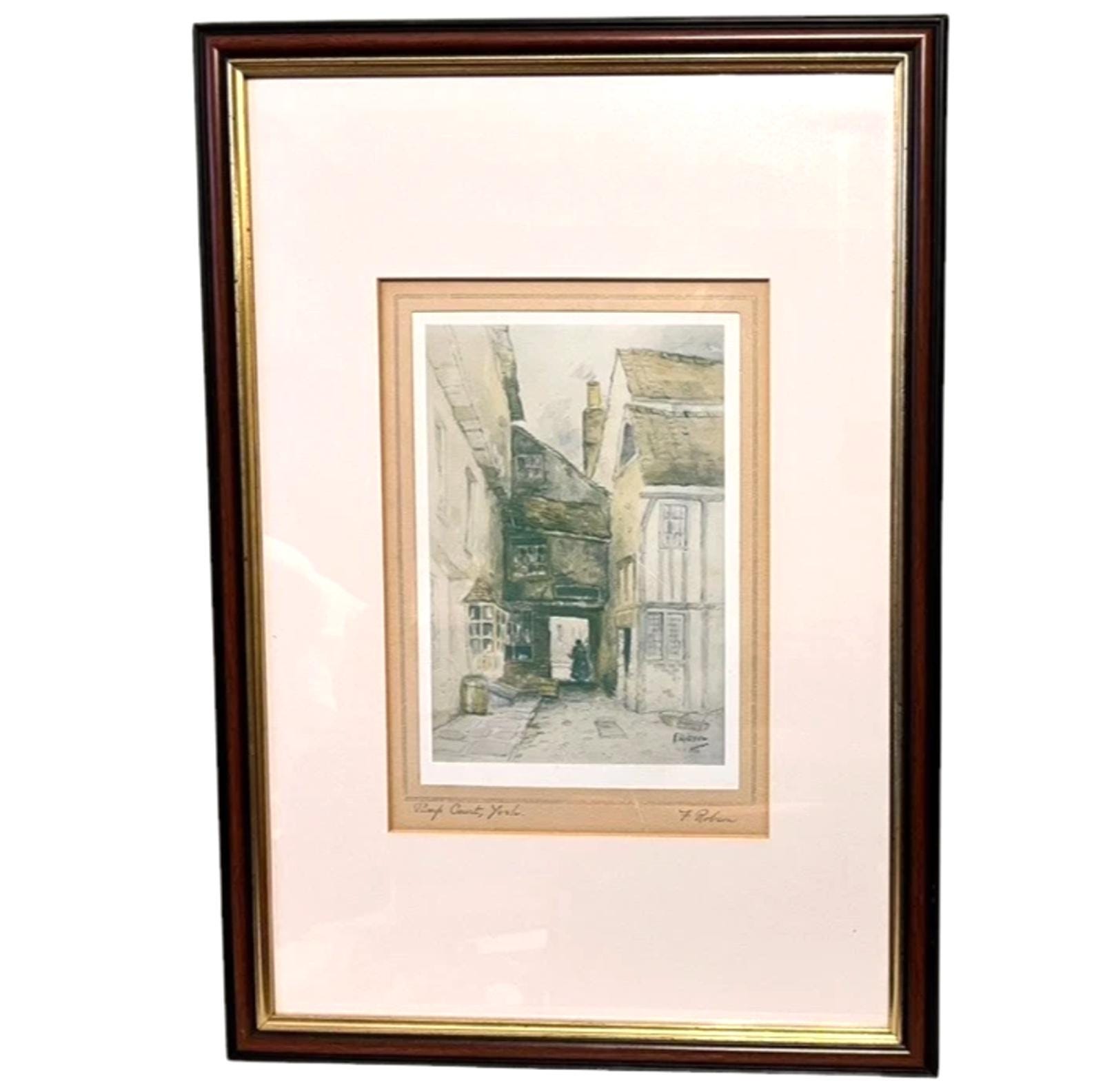Set of 5 Framed Vintage Prints by F. Robson Barnet Signed by Artist
