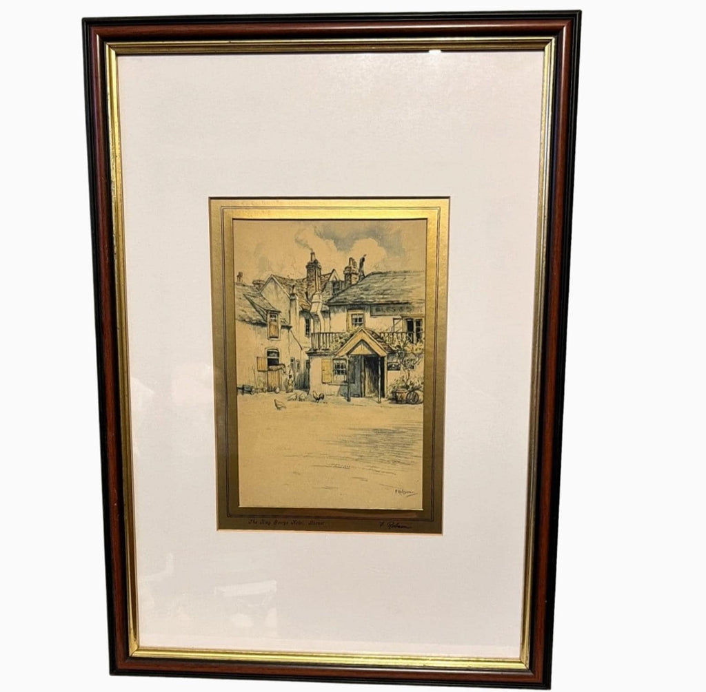 Set of 5 Framed Vintage Prints by F. Robson Barnet Signed by Artist