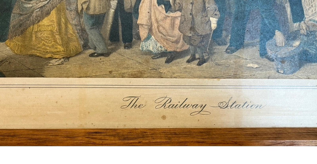 Vintage 1965 The Railway Station Print W.P. Frith Framed Railway Interest