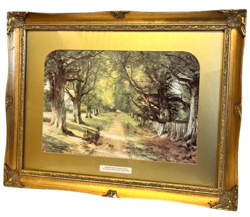 Frederick Richard Lee Print Shobrooke Park Crediton Devon Framed Picture 46cm