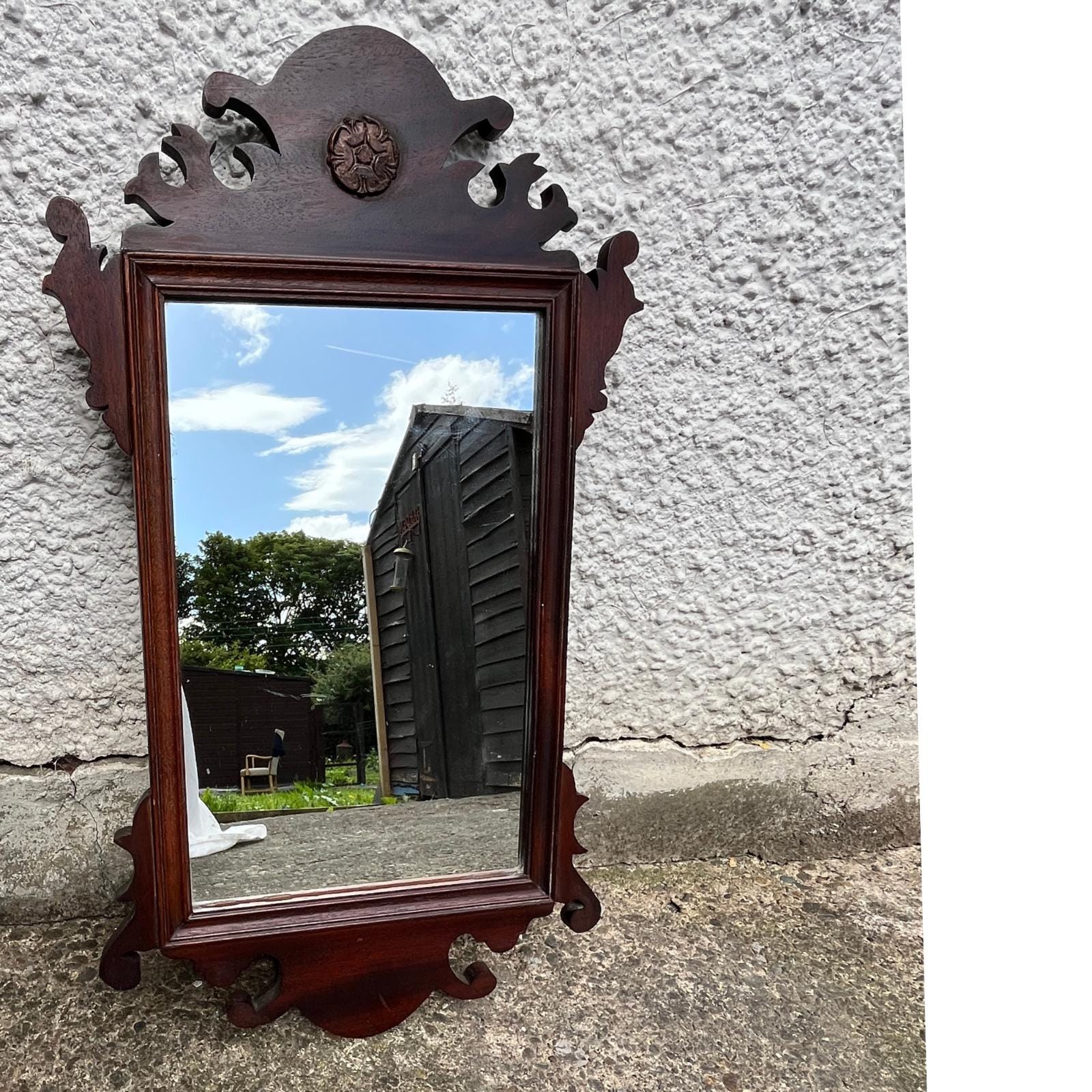 Vintage Mahogany Georgian Style Wall Mirror Archway Furniture South Shields 57cm
