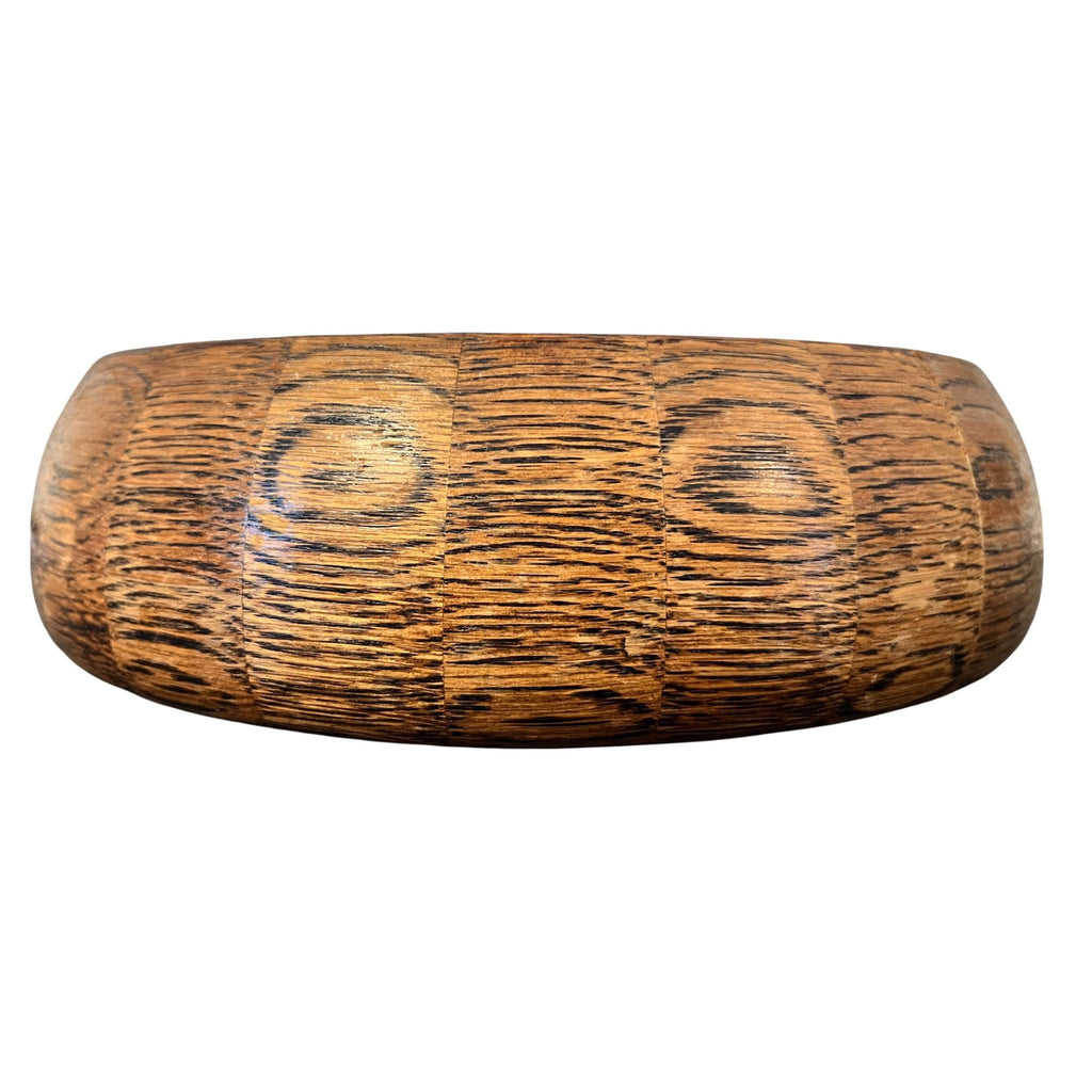 Vintage English Oak Wood Bowl | Handmade Rustic Farmhouse Centrepiece | Ryecraft Woodware