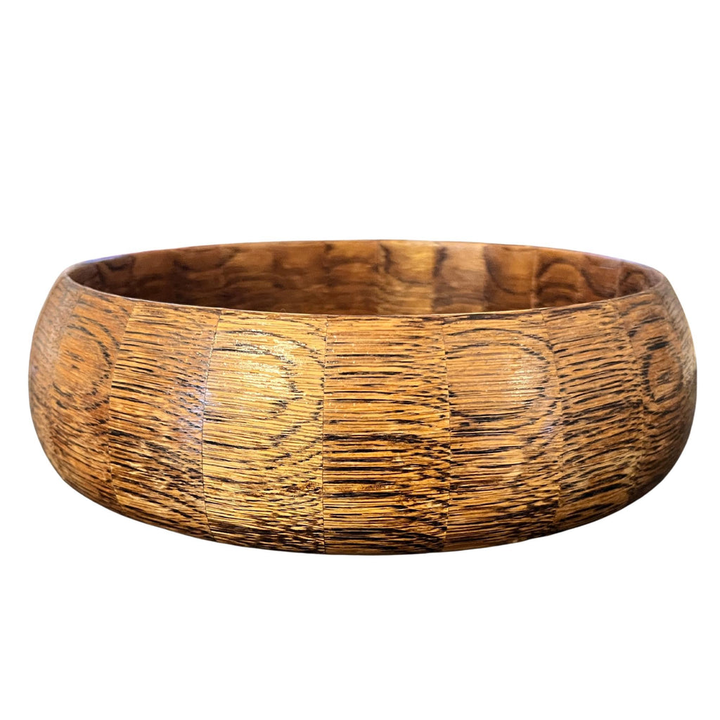 Vintage English Oak Wood Bowl | Handmade Rustic Farmhouse Centrepiece | Ryecraft Woodware