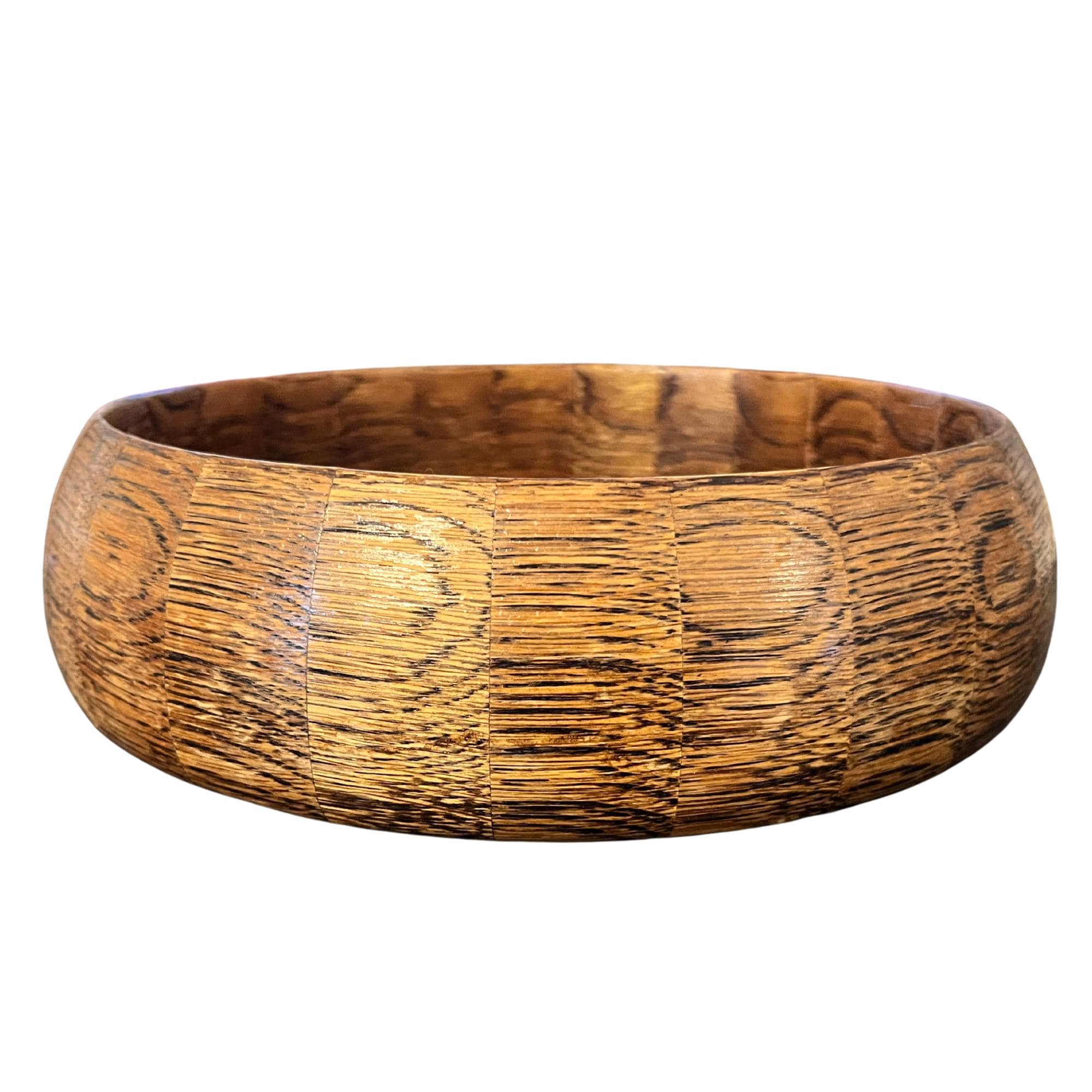 Vintage English Oak Wood Bowl | Handmade Rustic Farmhouse Centrepiece | Ryecraft Woodware