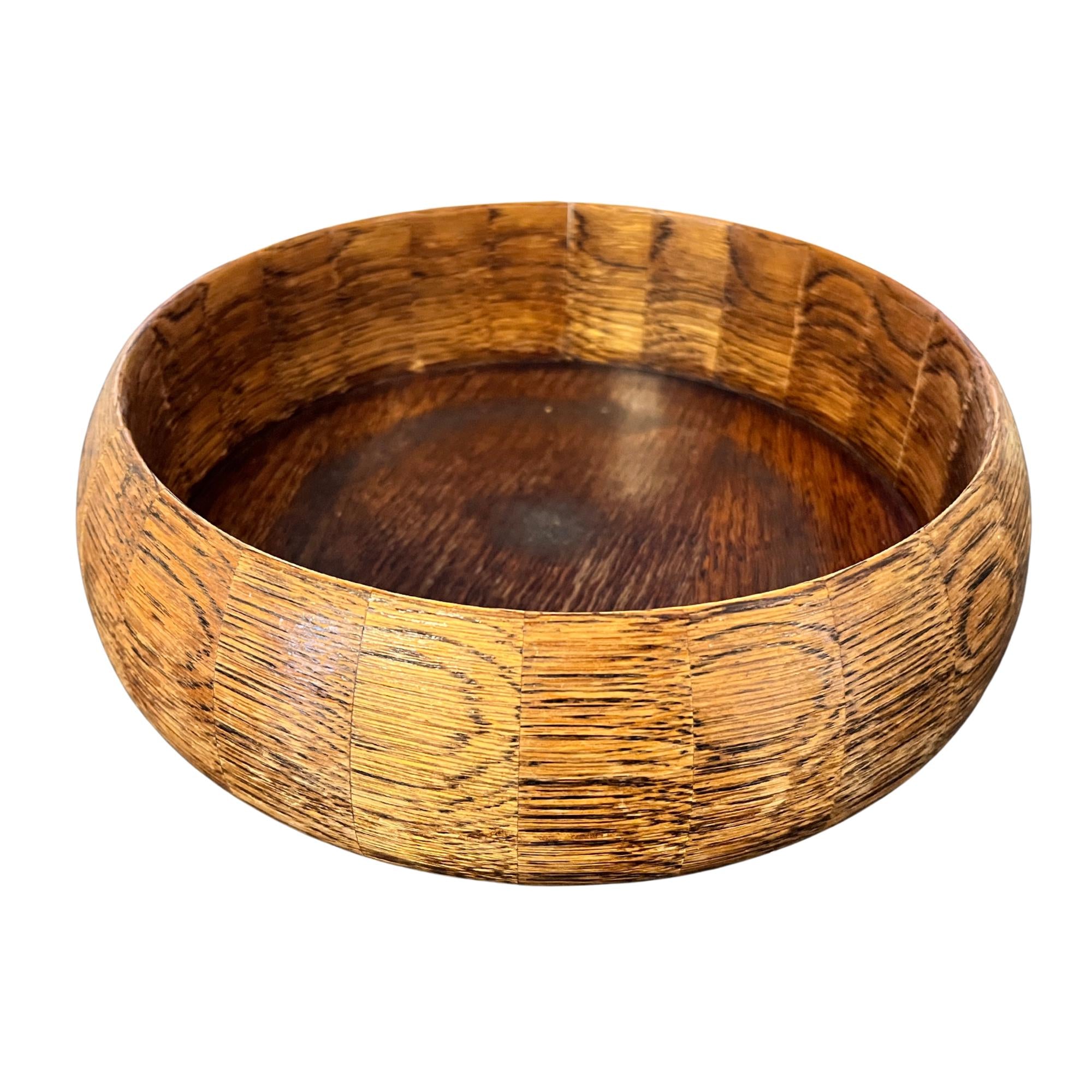 Vintage English Oak Wood Bowl | Handmade Rustic Farmhouse Centrepiece | Ryecraft Woodware