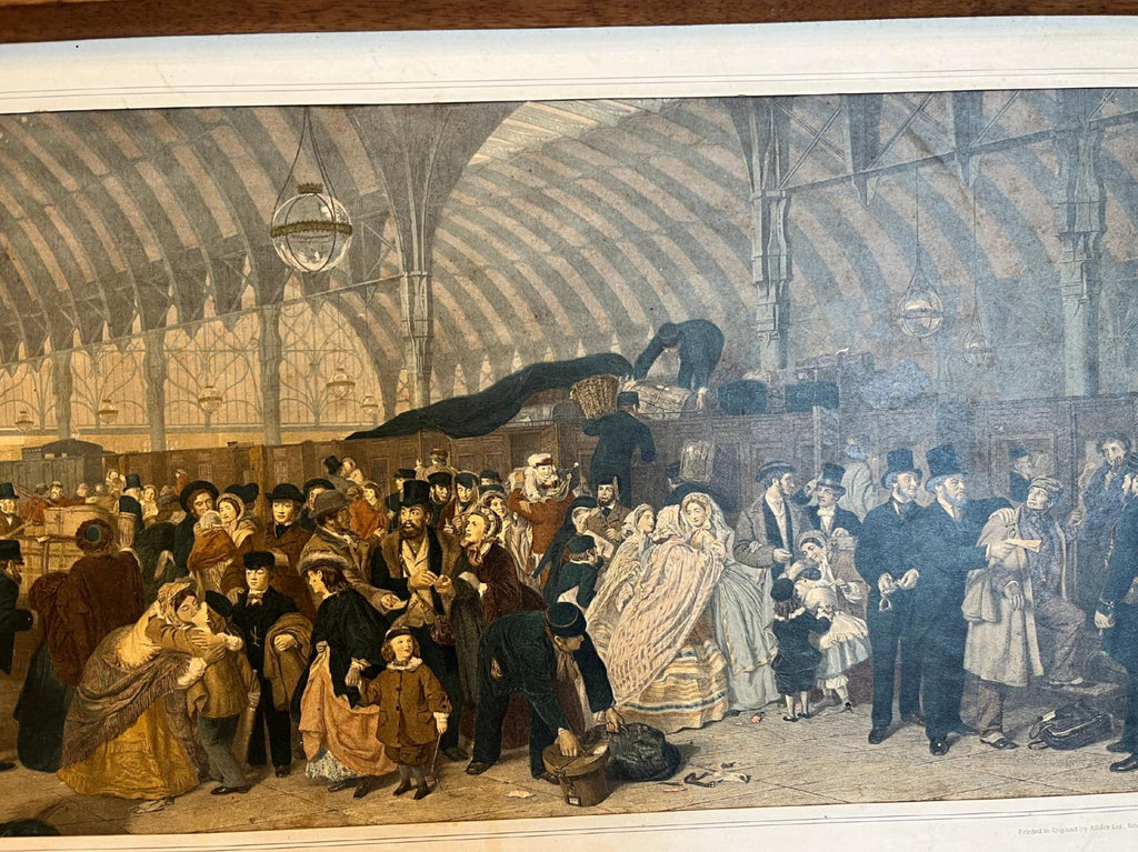 Vintage 1965 The Railway Station Print W.P. Frith Framed Railway Interest