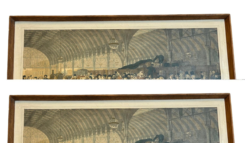 Vintage 1965 The Railway Station Print W.P. Frith Framed Railway Interest