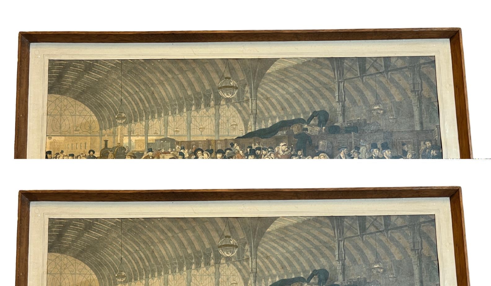 Vintage 1965 The Railway Station Print W.P. Frith Framed Railway Interest
