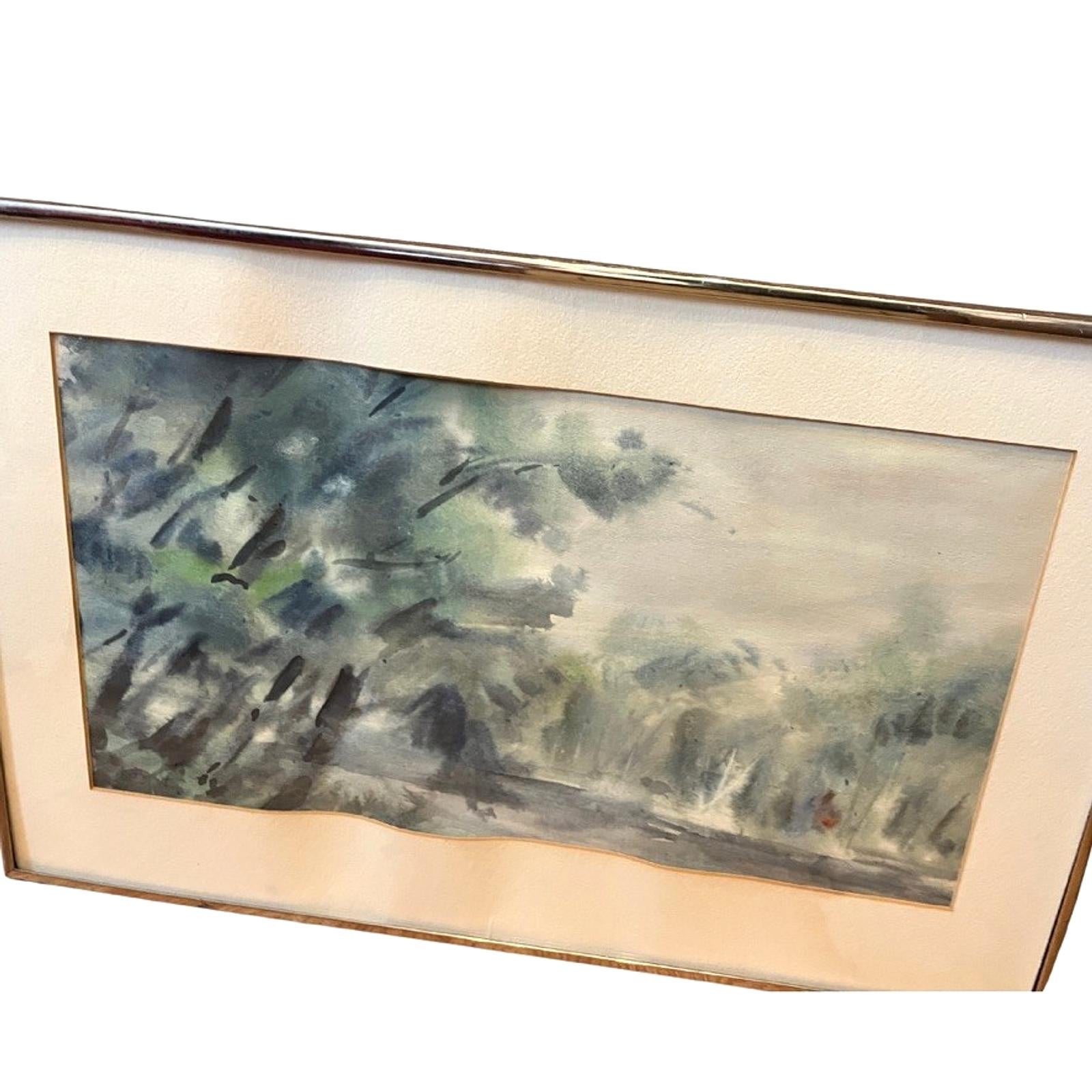 Audrey Weprin Waters Edge Original Watercolour Painting Framed Signed 1983