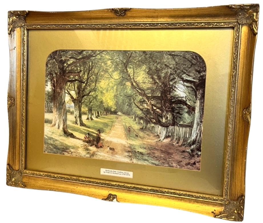Frederick Richard Lee Print Shobrooke Park Crediton Devon Framed Picture 46cm