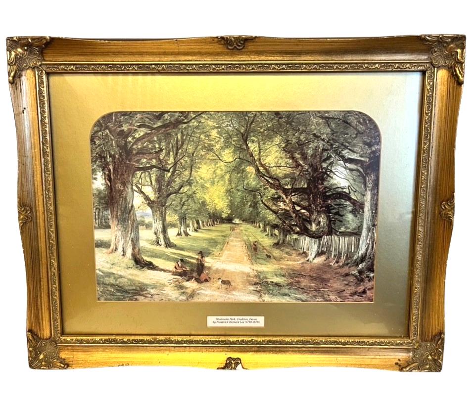 Frederick Richard Lee Print Shobrooke Park Crediton Devon Framed Picture 46cm