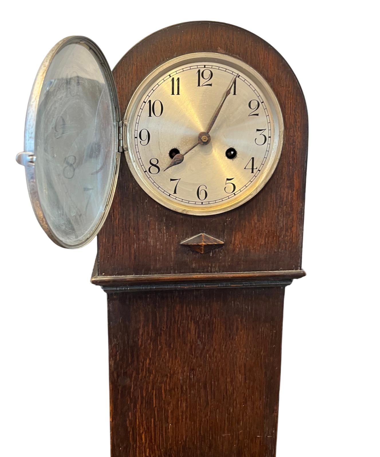 Antique HAC German Oak Regulator Wall Clock Pendulum Gong Strike For Restoration