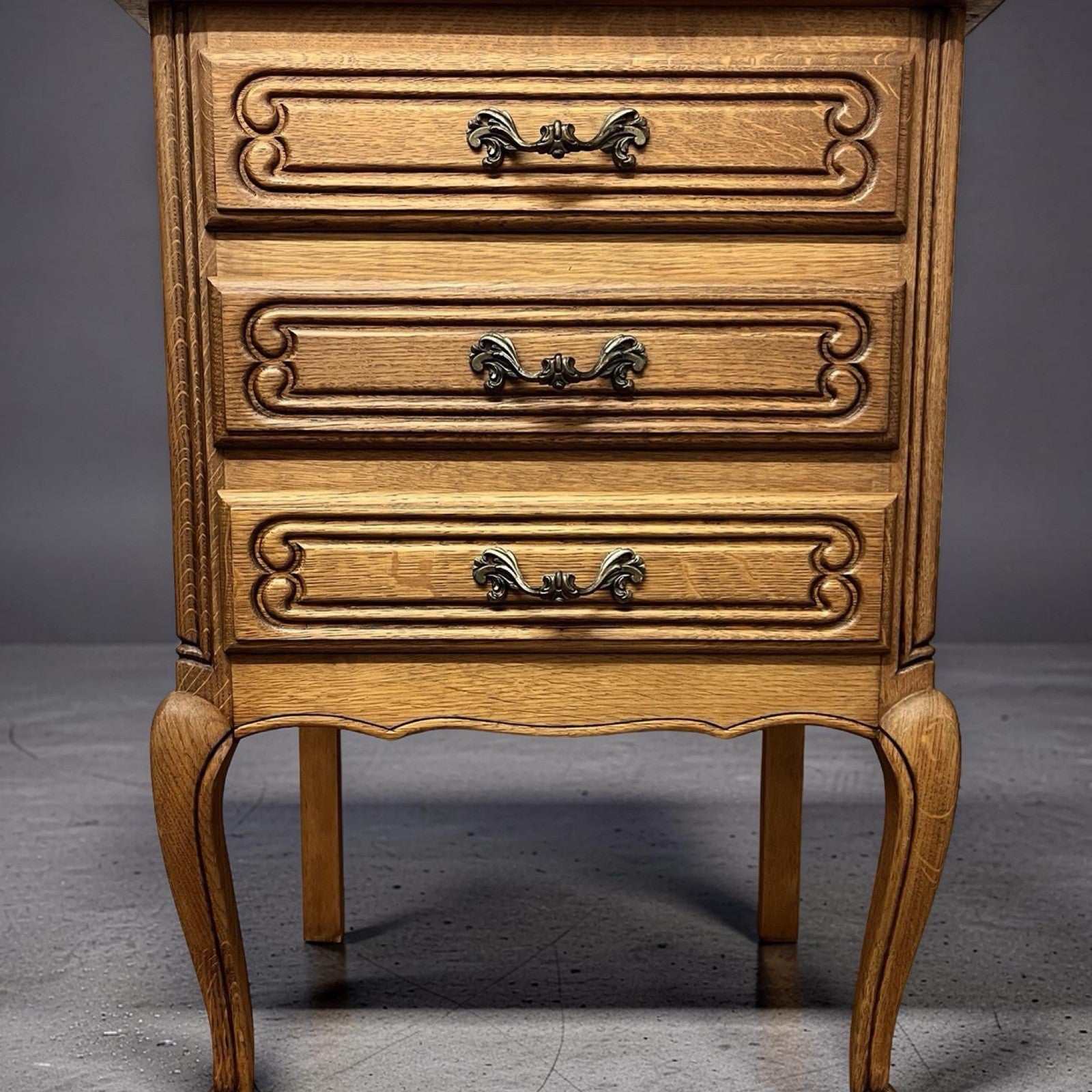 Vintage Oak Cabinet 3 Drawer Chest French Style 70cm