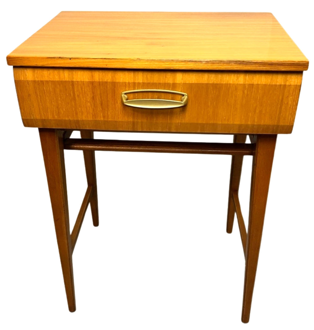 Vintage Mid Century Modern Meredew Bedside Table Teak Cabinet Atomic Era Retro