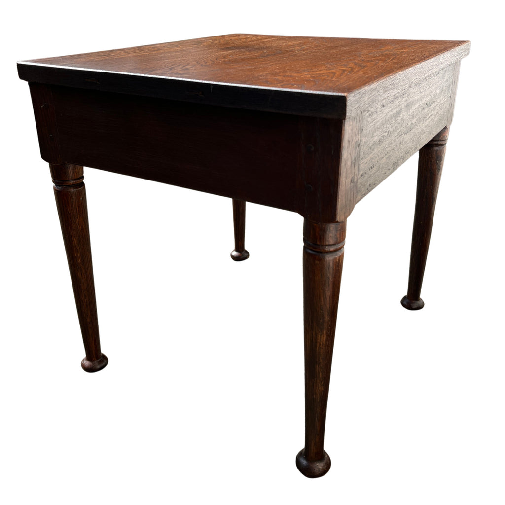 Antique Solid Oak Side Table Lamp Table Occasional Table Rustic Furniture