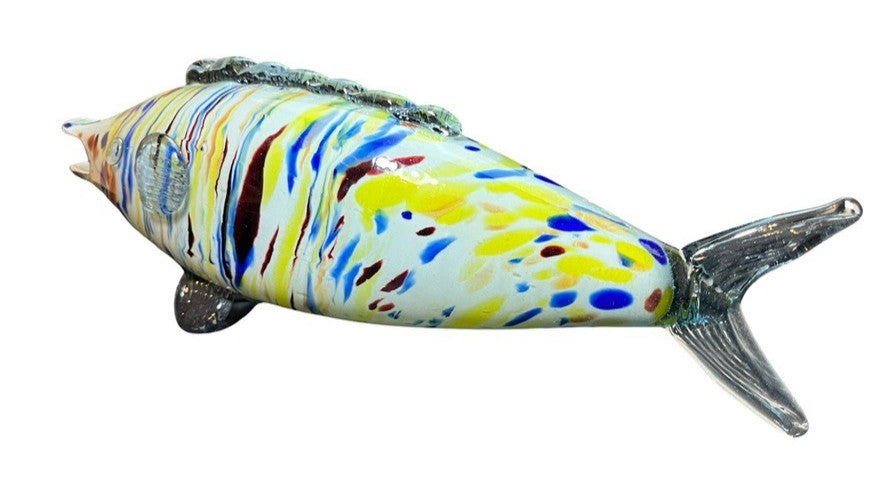 Murano Style Art Glass Fish Hand Blown Multicoloured Mid Century Vintage