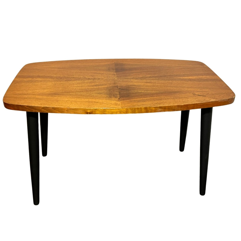 Mid Century Style Coffee Table Retro Side Table Wood Top Black Legs Vintage