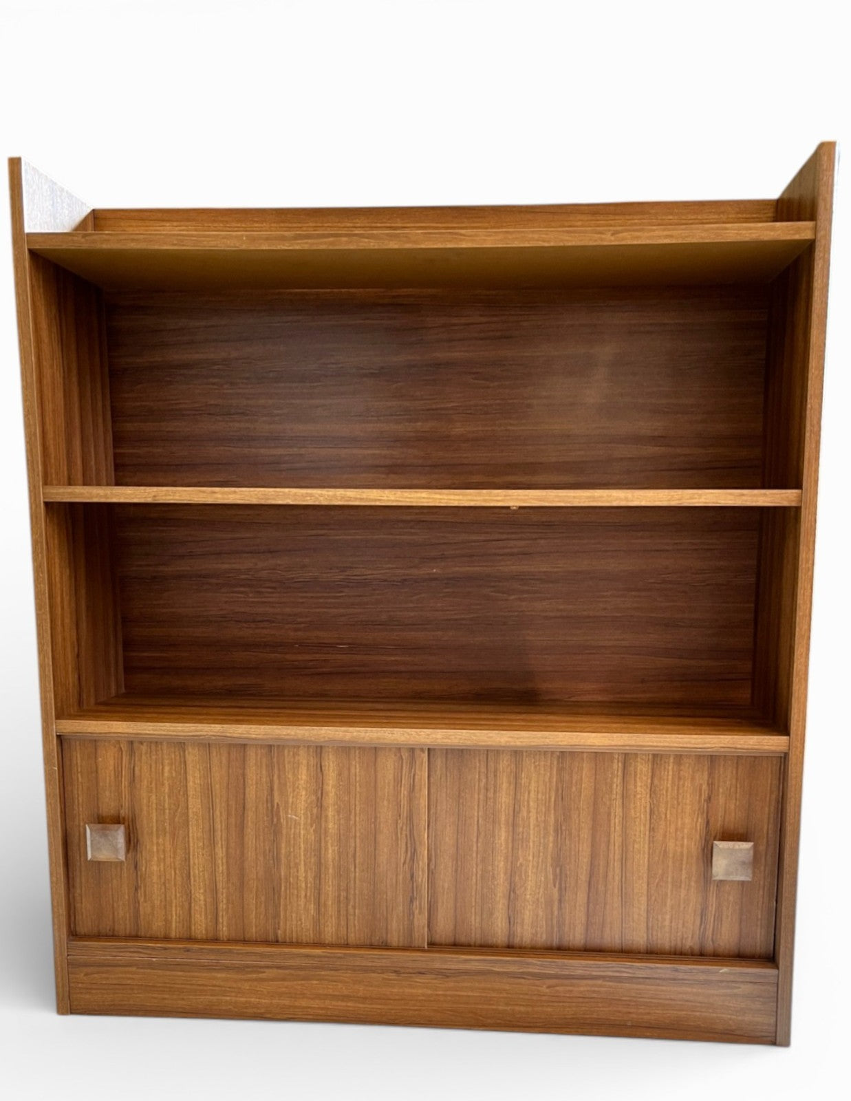 Vintage Wall Shelf Unit H90cm L79cm W18cm Deep Sliding Door Shelving Retro Style
