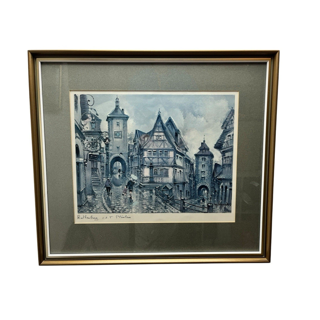 Maurice Legendre Signed Framed Art Rothenburg Print 50×42cm