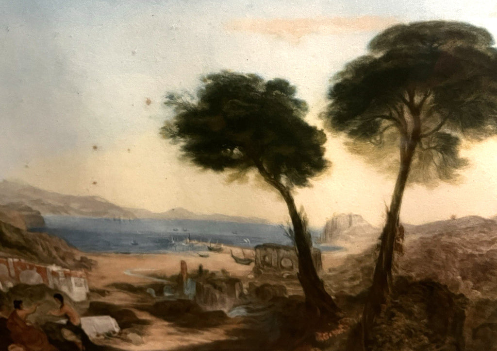 Antique ‘Bay of Baiae’ Mezzotint Engraving After J.M.W. Turner – Framed Vintage