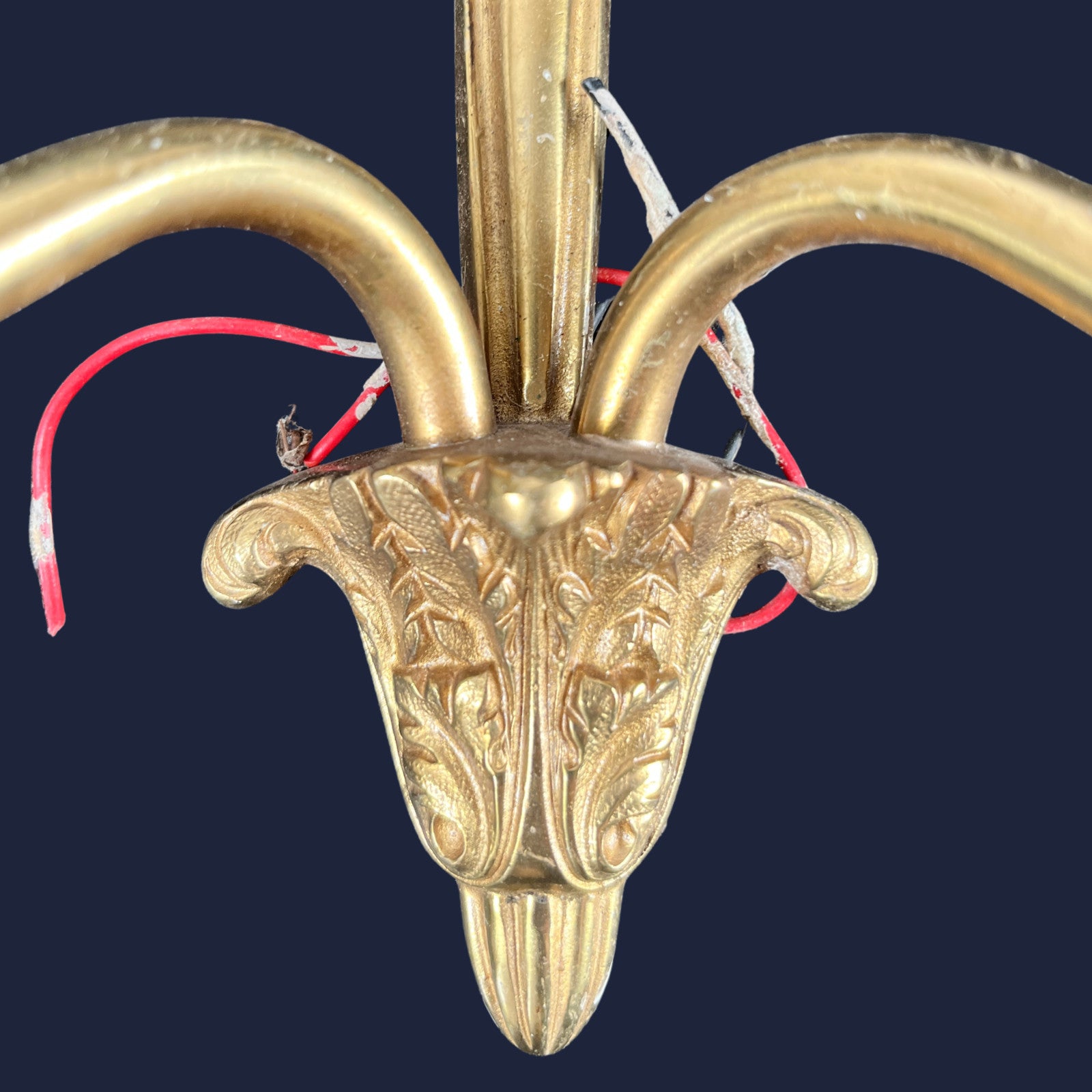 6x Vintage Art Nouveau Style Twin Arm Wall Sconces Brass Effect Wall Lights