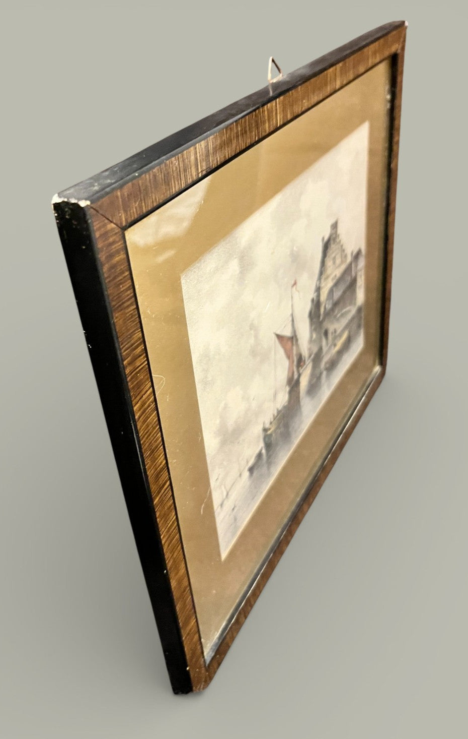 Antique Veere Lithograph E Koster Hilderdink Hand Coloured c1840 Framed