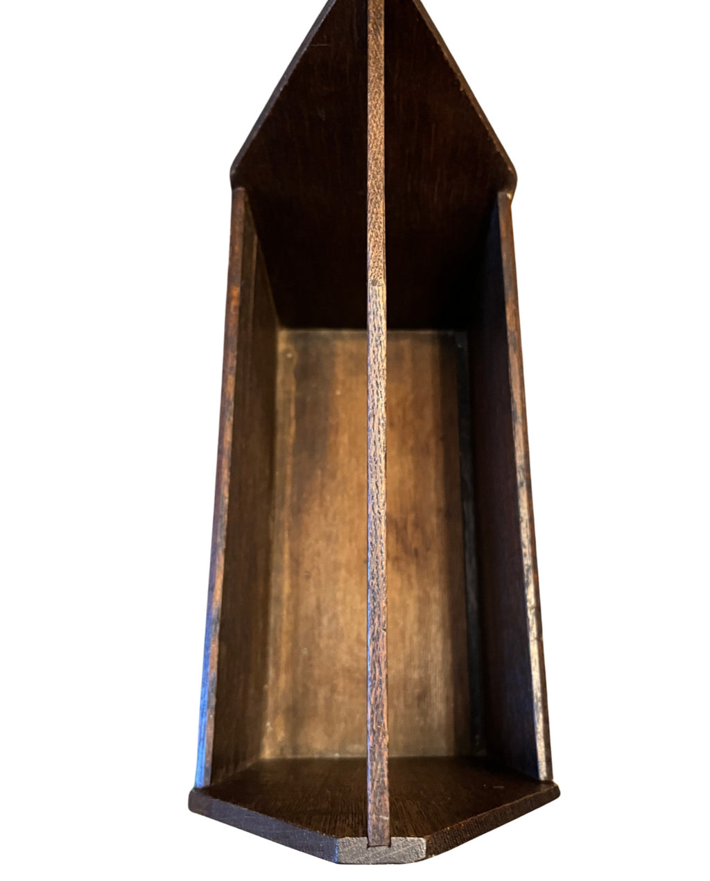 Antique Oak Magazine Rack / Newspaper Holder – Arts & Crafts Style Wooden Storag