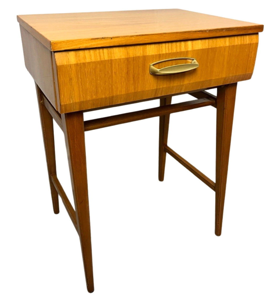 Vintage Mid Century Modern Meredew Bedside Table Teak Cabinet Atomic Era Retro