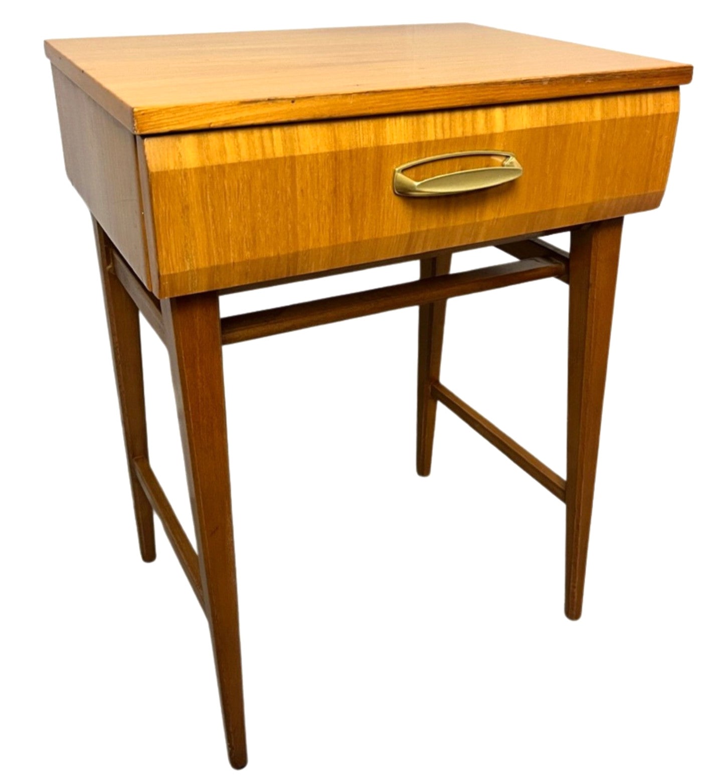 Vintage Mid Century Modern Meredew Bedside Table Teak Cabinet Atomic Era Retro