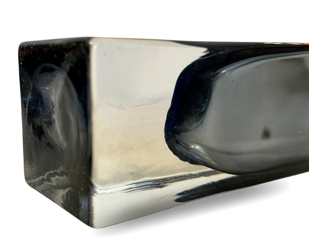 Attributed Timo Sarpaneva Iittala Linearia Vase Smoky Grey Art Glass Finland
